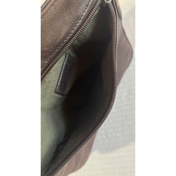 Vintage Nine West Crossbody Bag Unisex Brown Leather Slim Line Wide Strap - Picture 9 of 15